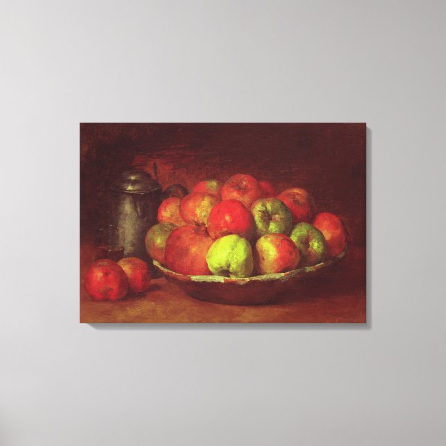 Lienzo Vida fija con manzanas y granada (Anverso)