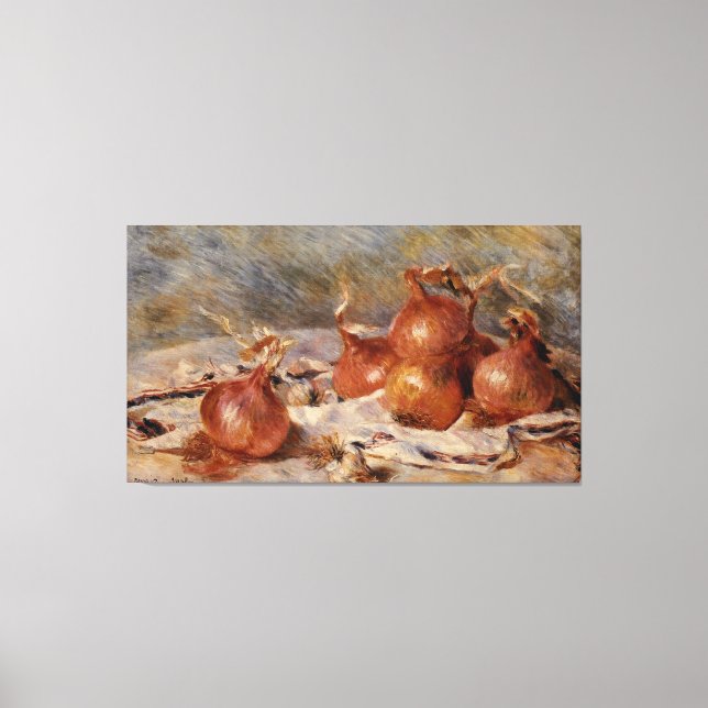Lienzo Vida fija de Renoir con cebollas (1881) (Anverso)