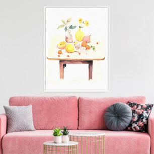 Lienzo Vida fija y caprichosa con frutas y flores