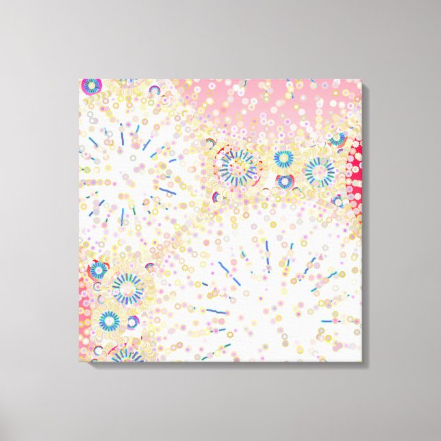 Lienzo "Vida marina", rosa, coral, azul (Anverso)