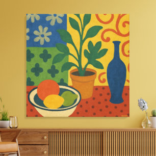 Lienzo Vida modernista con pintura de frutas