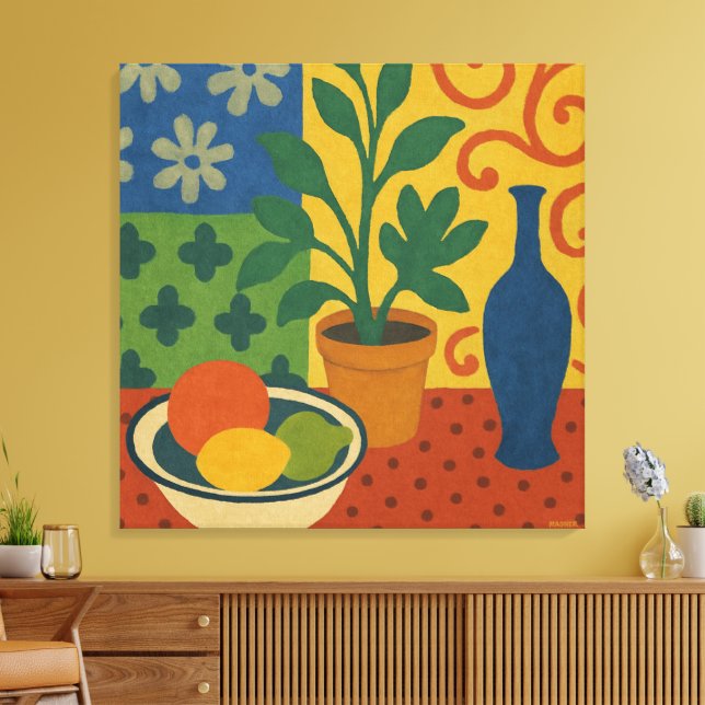 Lienzo Vida modernista con pintura de frutas (Insitu (Sala de estar))