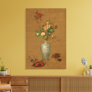 Lienzo Vida muerta floral imperial china de Castiglione