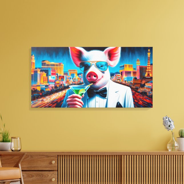 LIENZO VIDA NOCTURNA DE PIG-VEGAS 2 (Insitu (Sala de estar))