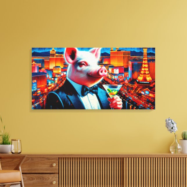 LIENZO VIDA NOCTURNA DE PIG-VEGAS 3 (Insitu (Sala de estar))