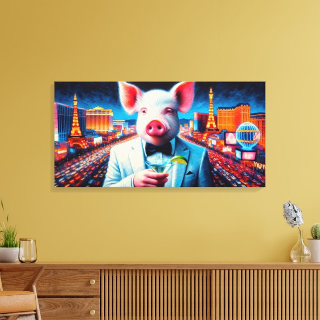 LIENZO VIDA NOCTURNA DE PIG-VEGAS 4 (Insitu (Sala de estar))