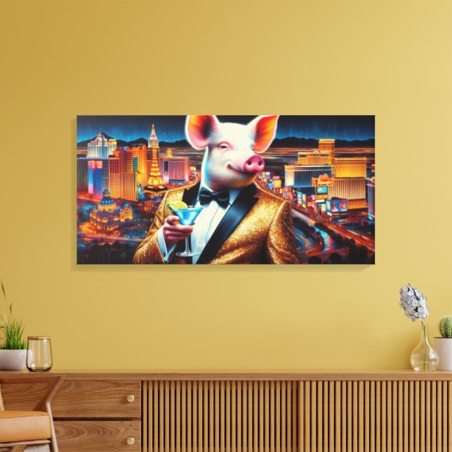 LIENZO VIDA NOCTURNA DE PIG-VEGAS 5 (Insitu (Sala de estar))