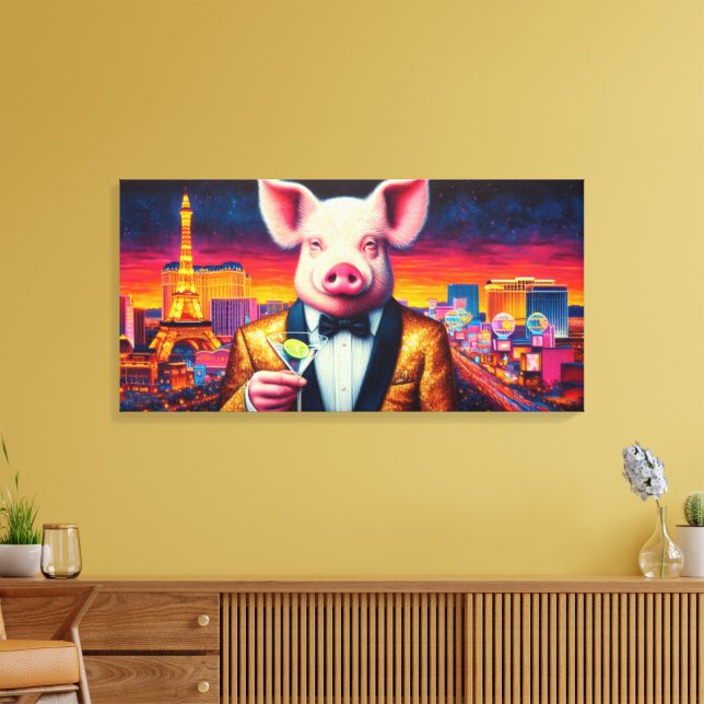 LIENZO VIDA NOCTURNA DE PIG-VEGAS 7 (Insitu (Sala de estar))