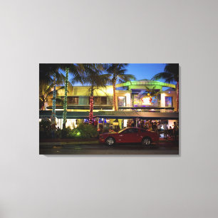 Lienzo Vida nocturna en Ocean Drive, South Beach, Miami