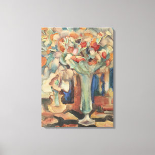 Lienzo Vida residual vintage con flores en una bolsa de v