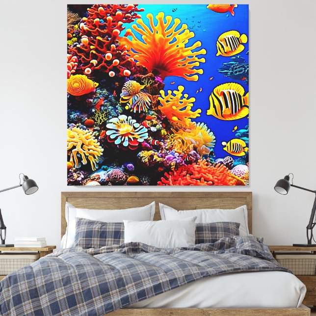 Lienzo Vida submarina colorida del océano (Insitu(Dormitorio))