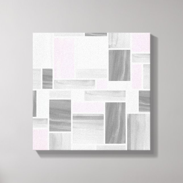 Lienzo Vidrio de vidrio manchado gris y rosa (12x12) (Anverso)
