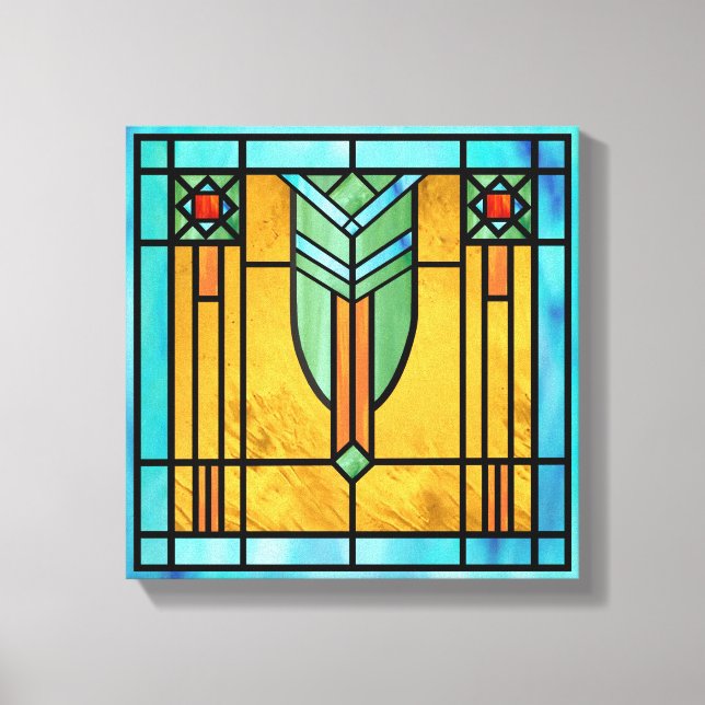 Lienzo Vidrio Manchado Art Deco 3 (Anverso)