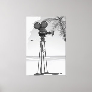 Lienzo Vieja cámara de cine vintage.