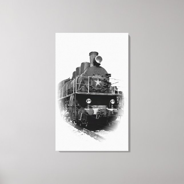 Lienzo Vieja locomotora de vapor (Anverso)