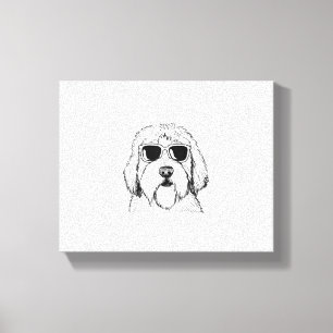 Lienzo Viejo boceto de Sheepdog inglés dibujo de perro de