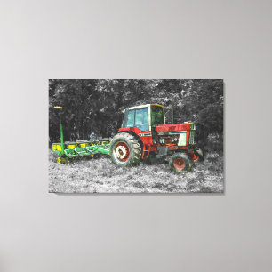 Lienzo Viejo Tractor Internacional Painterly
