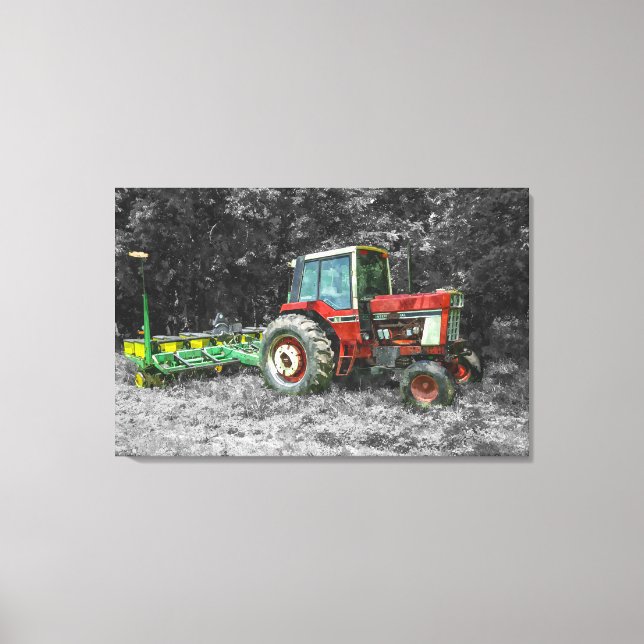 Lienzo Viejo Tractor Internacional Painterly (Anverso)