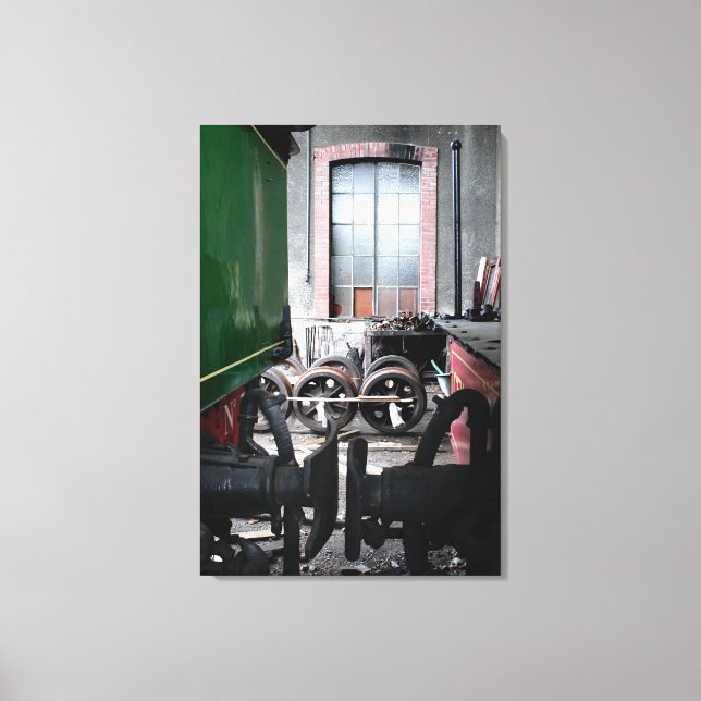 Lienzo Viejo tren de vapor Le Mastrou Rail Garden (Anverso)