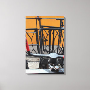 Lienzo Viejo tren de vapor Le Mastrou Wagon Crank Canvas