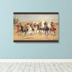 Lienzo Viejos Vaqueros, A Dash For Timber de Remington