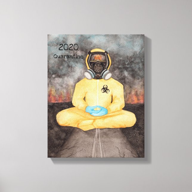 Lienzo Viendo cómo se quema el traje de yoga de cuarenten (Anverso)