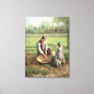 Lienzo Viendo el trabajo del padre