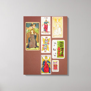 Lienzo VIII justicia, siete cartas de tarot