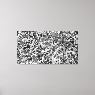 Lienzo VIII NEGRO Y BLANCO - Pintura de acción -Resumen-