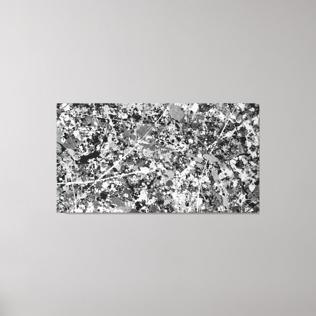 Lienzo VIII NEGRO Y BLANCO - Pintura de acción -Resumen- (Anverso)