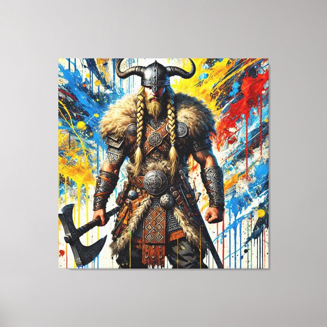 Lienzo Viking Nordic Scandinavian warrior medieval myth (Anverso)