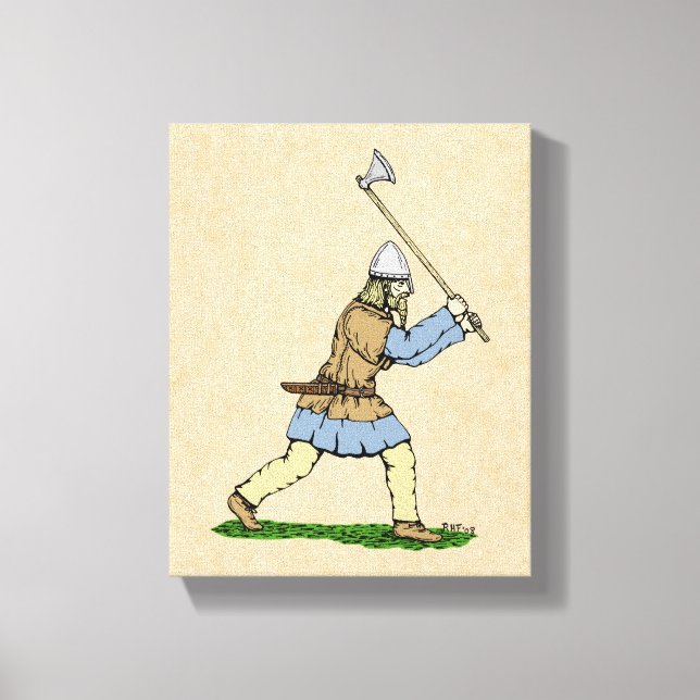 Lienzo Viking Warrior Wielding Broad-Ax (Anverso)