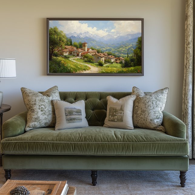 Lienzo Villa europea pintoresca (European Village Artwork)