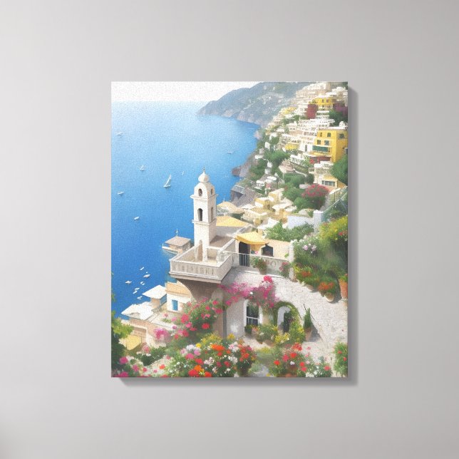 Lienzo Villa Treville Positano Italia  (Anverso)