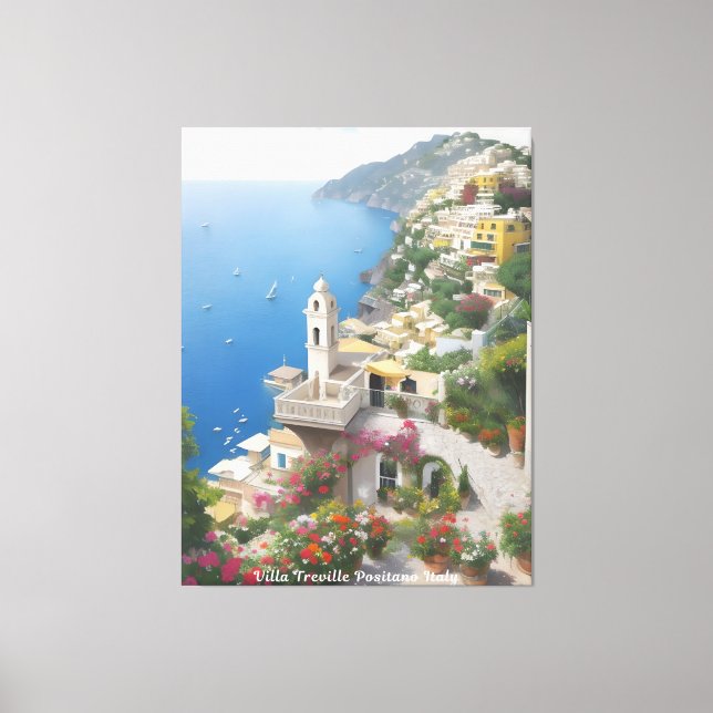 Lienzo Villa Treville Positano Italia  (Anverso)
