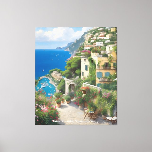 Lienzo Villa Treville Positano Italia (Anverso)