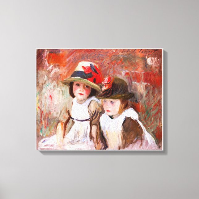 Lienzo Village Children (1890) de John Singer Sargent. (Anverso)