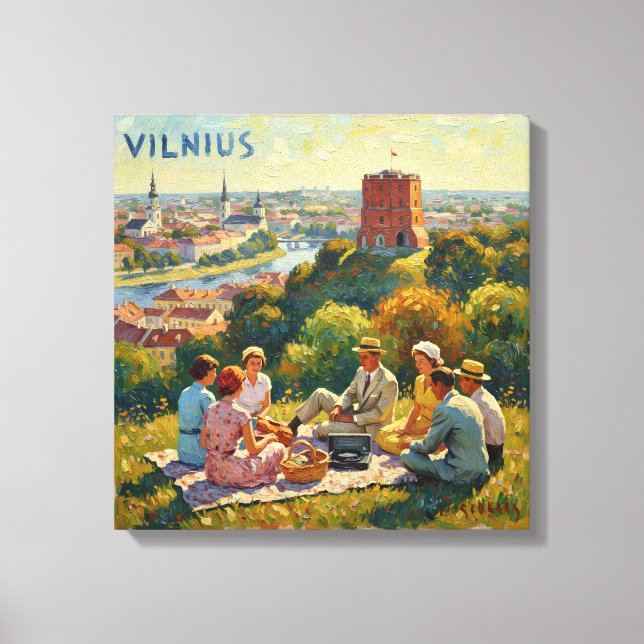 Lienzo Vilnius Hilltop Picnic View Canvas Art (Anverso)