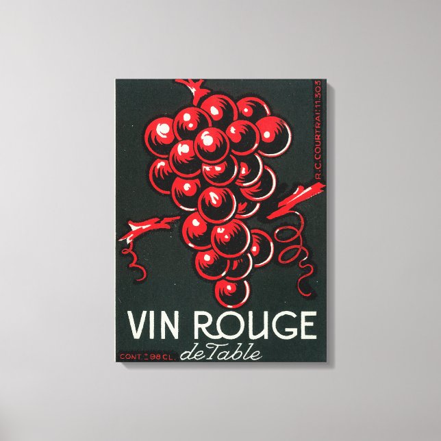 Lienzo Vin Rouge De Table Wine LabelEurope (Anverso)