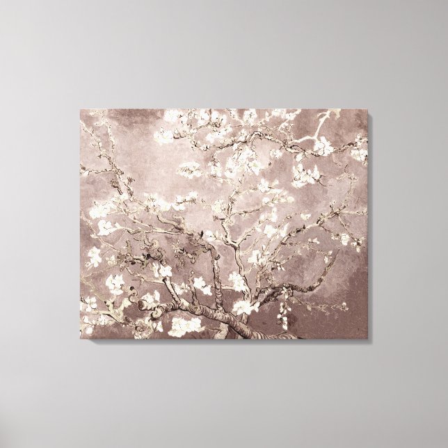 Lienzo Vincent Van Gogh Almond Blossoms Beige Taupe (Anverso)