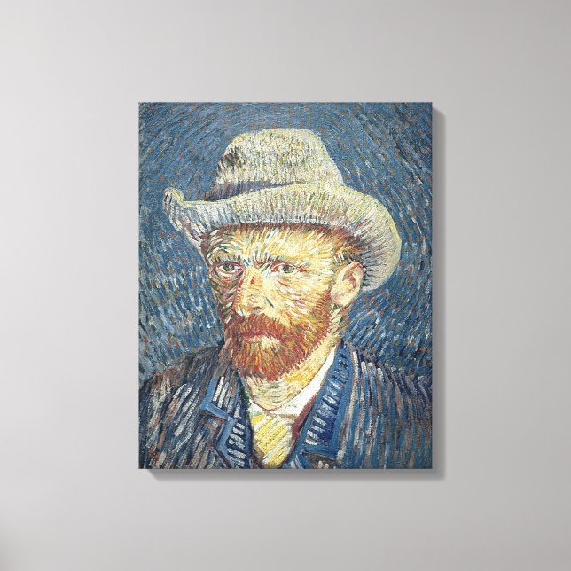 Lienzo Vincent van Gogh | Autoretrato con Gorra Felt (Anverso)