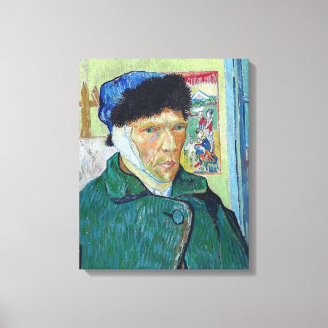 Lienzo Vincent van Gogh - Autorretrato con oreja vendada (Anverso)