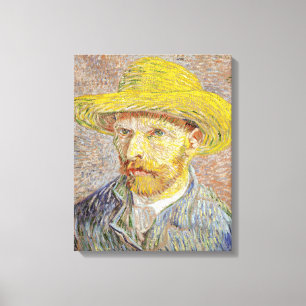 Lienzo Vincent van Gogh - Autorretrato con sombrero de pa
