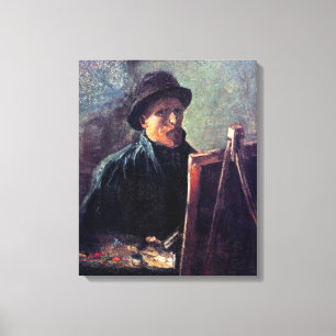 Lienzo Vincent Van Gogh - Autorretrato con sombrero oscur