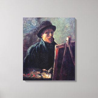 Lienzo Vincent Van Gogh - Autorretrato con sombrero oscur