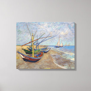 Lienzo Vincent van Gogh - Barcas de Pesca en la Playa