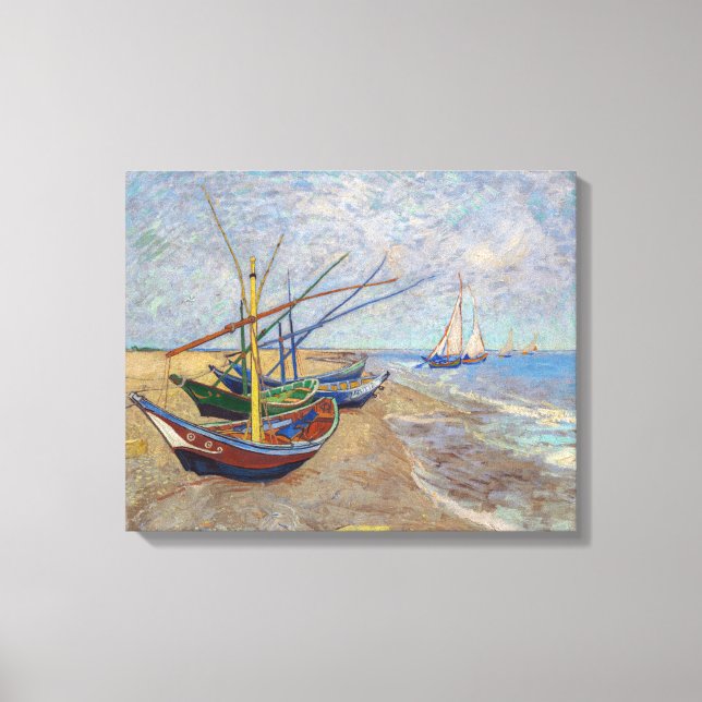 Lienzo Vincent van Gogh - Barcas de Pesca en la Playa (Anverso)