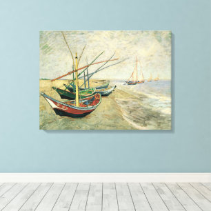 Lienzo Vincent van Gogh - Barcas de Pesca en la Playa