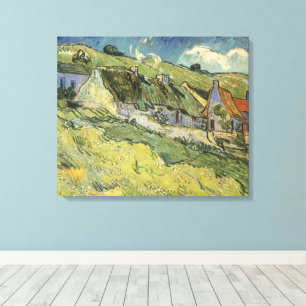 Lienzo Vincent van Gogh - Cabañas con Techo de Paja