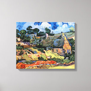 Lienzo Vincent Van Gogh - Cabañas con Techo de Paja en Co